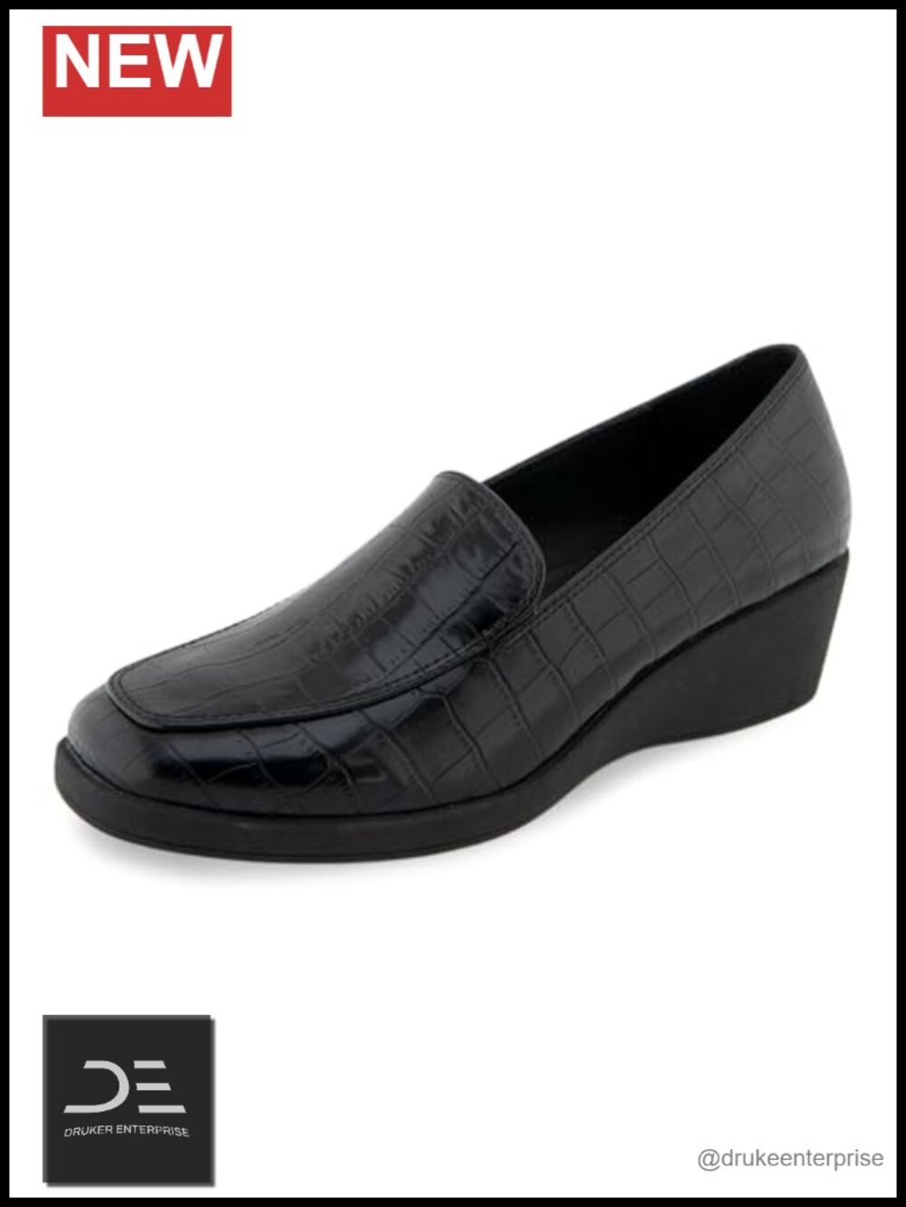 Aerosoles Tart Faux Leather Wedge Loafer OrthoLite Comfort Slip-On